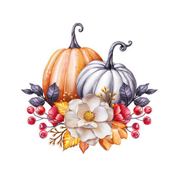 Bild auf Leinwand floral pumpkins