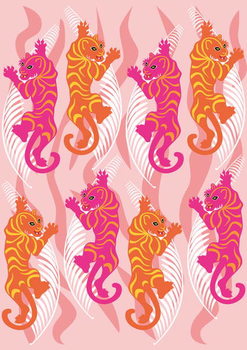 Bild auf Leinwand Hot Pink Tiger