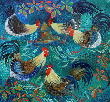 Bild auf Leinwand Hungry Hens, 2019