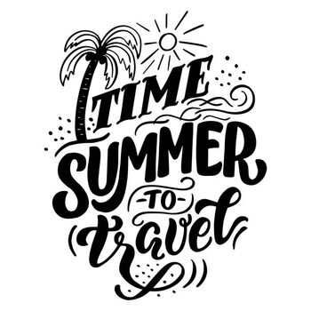 Bild auf Leinwand Lettering composition about summer - time