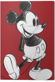 Bild auf Leinwand Mickey Mouse - Retro Red