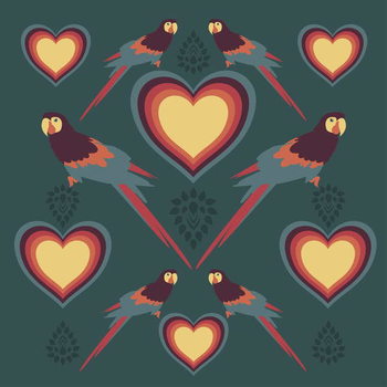 Bild auf Leinwand Parrot Love