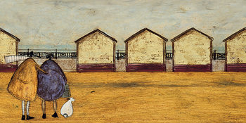 Leinwand Poster Sam Toft - Looking Through The Gap In The Beach Huts