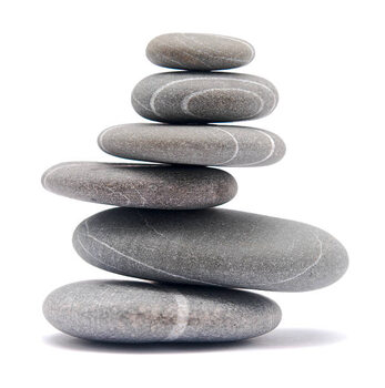 Bild auf Leinwand Six tabular grey stones piled on