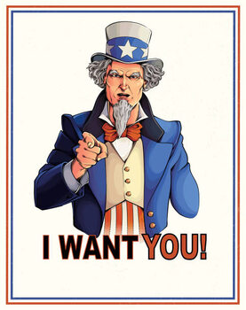 Bild auf Leinwand Uncle Sam Illustration