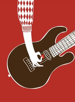Bild auf Leinwand Vector illustration. A man's hand plays