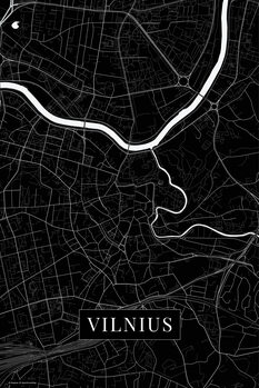 Bild auf Leinwand Vilnius black