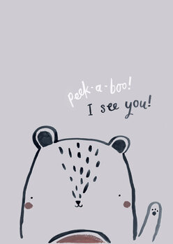 Lerretsbilde Peek a boo bear