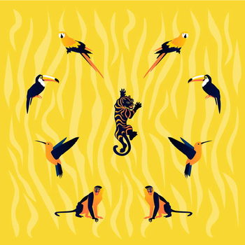 Bilde på lerret animals-yellow-black