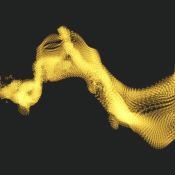 Bilde på lerret Array with Dynamic Particles. Wavy Background.