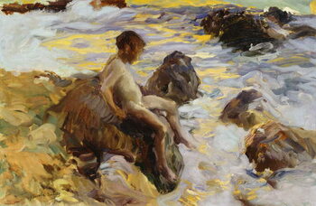 Bilde på lerret Boy in the Breakers, Javea, 1900