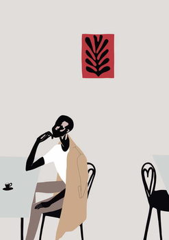 Bilde på lerret Cafe Scene with Matisse, 2016,