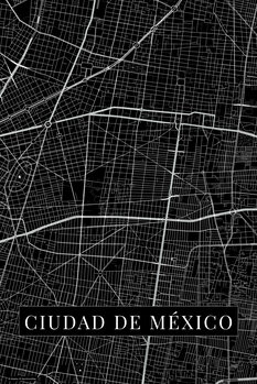 Bilde på lerret Ciudad de México black