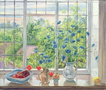 Bilde på lerret Cornflowers and Kitchen Garden