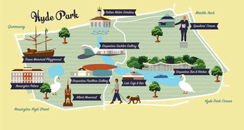 Bilde på lerret Map of Hyde Park