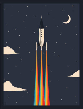 Bilde på lerret vintage rocket poster