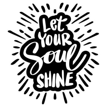 Samolepka Let your soul shine, hand lettering.
