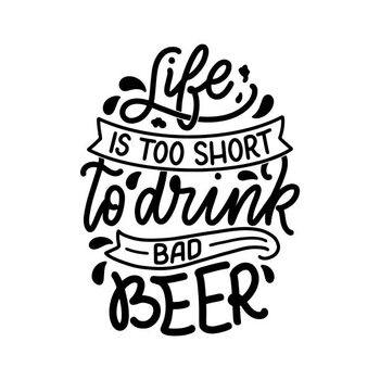 Adesivo murale Lettering poster with quote about beer