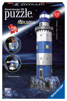 Pussel Lighthouse in Storm (Night Edition) 3D