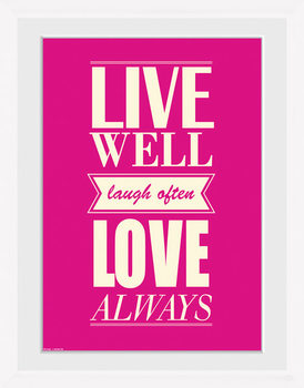 Indrammet plakat Live - Love
