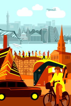 Quadro su tela London Landmarks