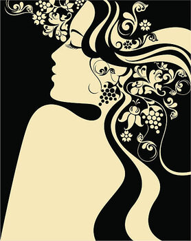 Samolepka Long hair beauty.