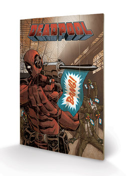 Tavla i trä Deadpool - Bang