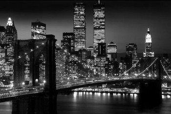 Плакат с рамка Manhattan - night