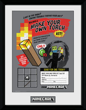 Minecratf - Make Your Own Torch Poster enmarcado