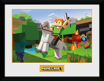 Minecratf - Zombie Attack Poster enmarcado
