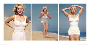 Marilyn Monroe - Beach Triptych Художествено Изкуство