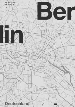Konsttryck Berlin Minimal Map