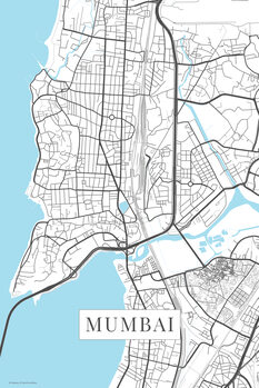 Mapa Bombaj white