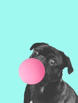 Leinwand Poster Bubblegum dog
