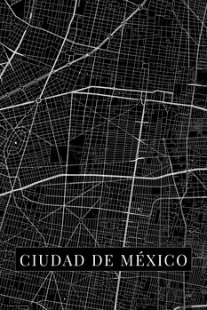 Harta Ciudad de México black