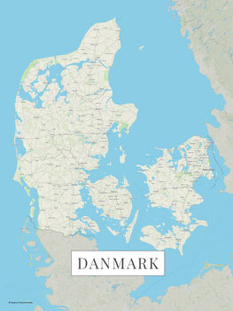 Mapa Danmark color