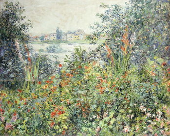 Stampa su Tela Flowers at Vetheuil; Fleurs a Vetheuil, 1881