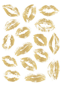 Leinwand Poster Golden Kisses