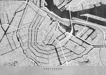 Mapa Gray vintage map of Amsterdam