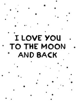 Illustration I love you to the moon and back