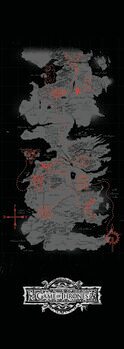 Umetniški tisk Igra prestolov - Zemljevid