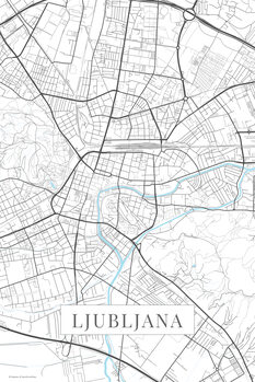 Mapa Ljubljana white