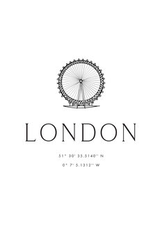 Ilustracija London coordinates with London Eye