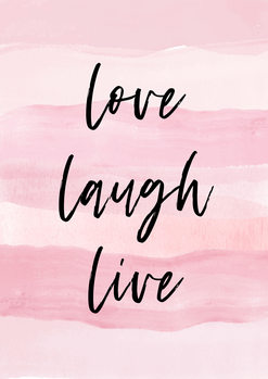 Ilustratie Love Laught Quote Pink
