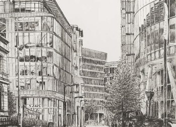 Stampa artistica Manchester, Deansgate, view from cafe,2010,