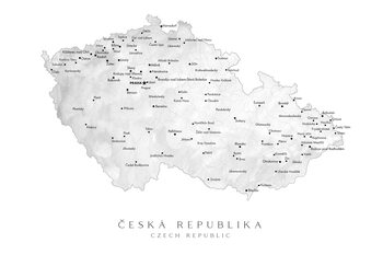 Mapa Map of the Czech Republic with provinces