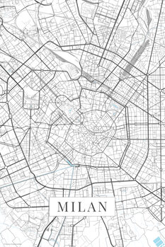 Mapa Milan white