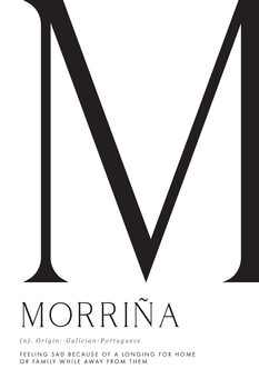 Illustrazione Morriña, Longing for home typography art