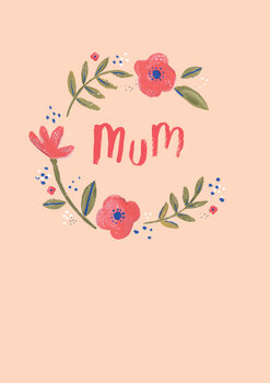 Ilustracija Mum floral wreath