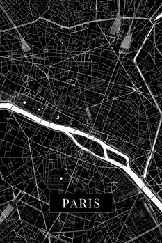 Stadtkarte Paris black